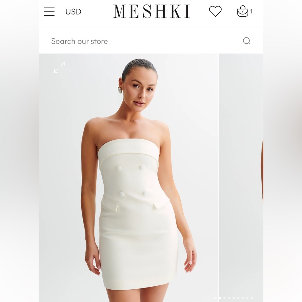 Meshki Abbie Strapless Suiting Mini Dress